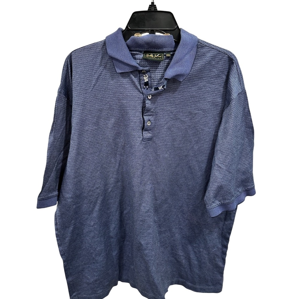 Bobby Jones‎ Collection Mens XXL Blue Golf Polo Shirt Short Sleeve Embroidered